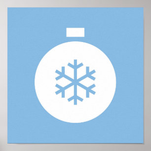 Christmas Ball Blue Poster