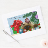 Christmas Ball Cat Rechteckiger Aufkleber (Umschlag)