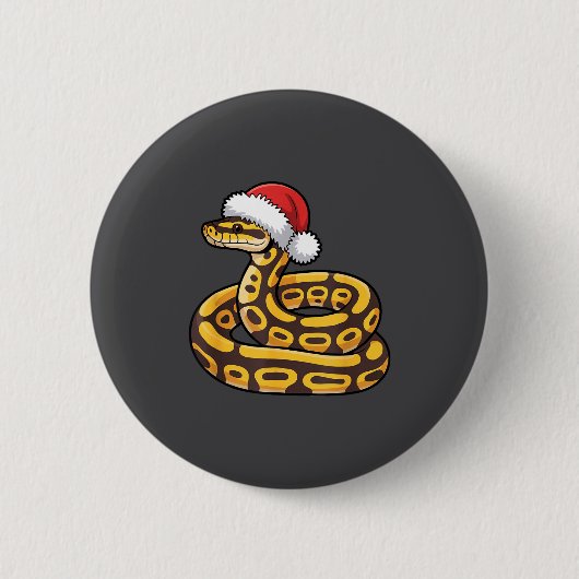 Christmas Ball Python Ugly Xmas Sweater Snake Love Button (Vorderseite)