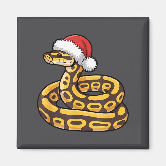 Christmas Ball Python Ugly Xmas Sweater Snake Love Magnet (Vorne)