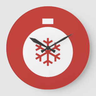 Christmas Ball Red Large Clock Große Wanduhr