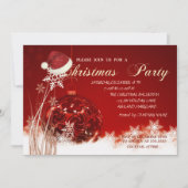 Christmas Ball, Santa Hat, Christmas Party Einladung (Vorderseite)