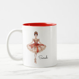 Christmas Ballerina Frau Zweifarbige Tasse