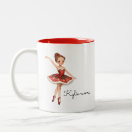 Christmas Ballerina Girl Zweifarbige Tasse
