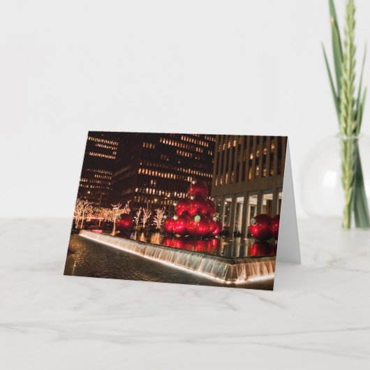 Christmas Balls Rockefeller Center Feiertagskarte (Vorderseite)