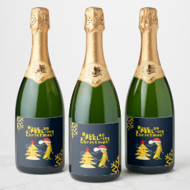 Christmas banana schaumweinetikett