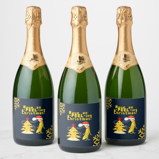 Christmas banana schaumweinetikett (Flaschen)