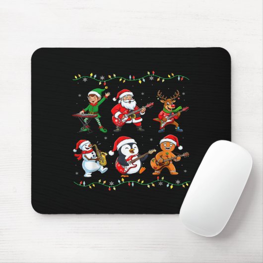 Christmas Band Santa Elf Reindeer Guitar Rock And  Mousepad (Mit Mouse)