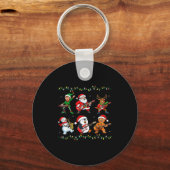 Christmas Band Santa Elf Reindeer Guitar Rock And Schlüsselanhänger (Vorderseite)