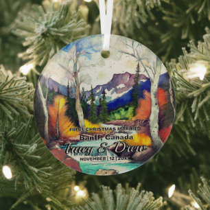 Christmas Banff Canada Maximalist Verheiratet Coup Ornament Aus Glas