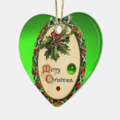 CHRISTMAS BANJO MIT MISTLETOS UND HOLLY BERRIES KERAMIK ORNAMENT (Links)