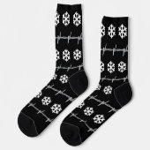 Christmas Barbed Wire Goth Punk Festive Socken (Linkes Detail)