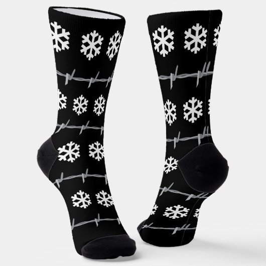 Christmas Barbed Wire Goth Punk Festive Socken (Gewinkelt)