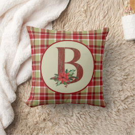 Christmas Barn Wood Letter B Kissen