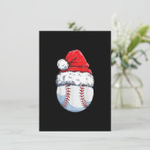 Christmas Baseball Ball Santa Hat Xmas Boys Catche Einladung (Stehend Vorderseite)