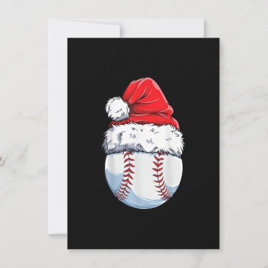Christmas Baseball Ball Santa Hat Xmas Boys Catche Einladung (Vorderseite)
