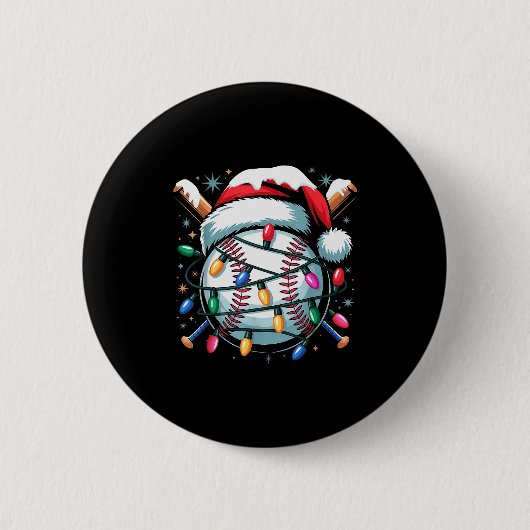 Christmas Baseball Boy Youth Kid Men Santa Hat Xma Button (Vorderseite)