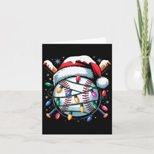 Christmas Baseball Boy Youth Kid Men Santa Hat Xma Karte (Vorderseite)