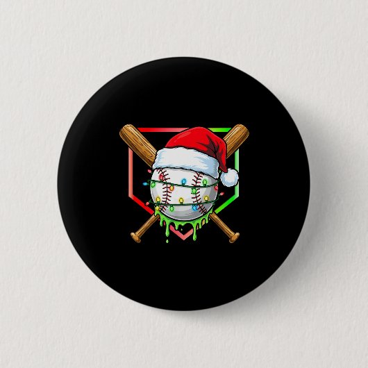 Christmas Baseball Drip Ice Cream Drip Baseball Lo Button (Vorderseite)