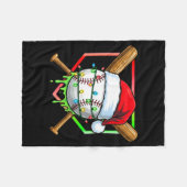 Christmas Baseball Drip Ice Cream Drip Baseball Lo Fleecedecke (Vorderseite (Horizontal))