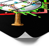 Christmas Baseball Drip Ice Cream Drip Baseball Lo Poster (Ecke)