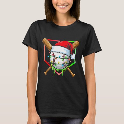 Christmas Baseball Drip Ice Cream Drip Baseball Lo T-Shirt (Vorderseite)