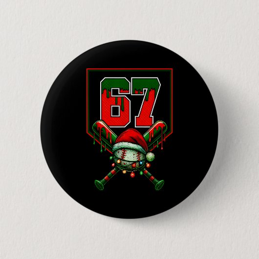 Christmas Baseball Drip Number 67 Player Or 67th B Button (Vorderseite)