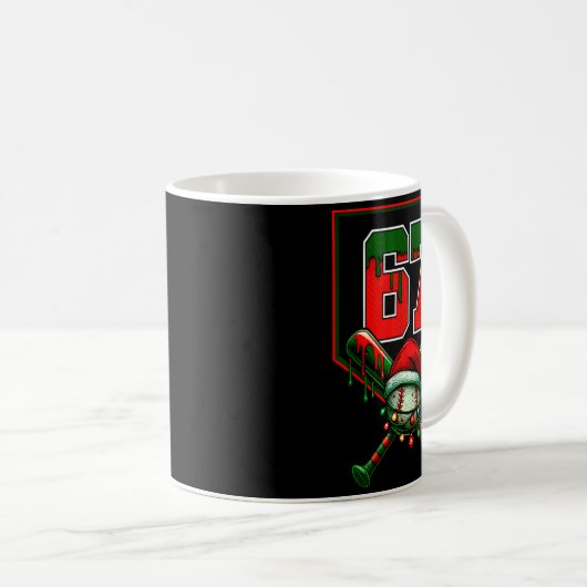 Christmas Baseball Drip Number 67 Player Or 67th B Kaffeetasse (VorderseiteRechts)