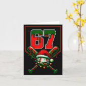 Christmas Baseball Drip Number 67 Player Or 67th B Karte (Gelbe Blume)