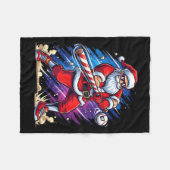 Christmas Baseball Funny Santa Game Day Xmas Boys Fleecedecke (Vorderseite (Horizontal))