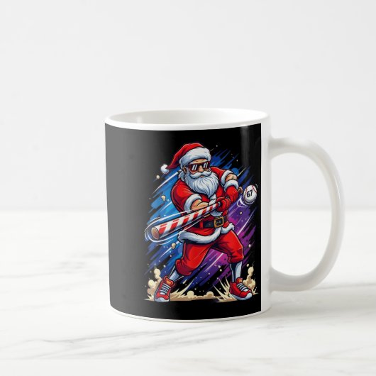 Christmas Baseball Funny Santa Game Day Xmas Boys Kaffeetasse (Rechts)