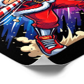 Christmas Baseball Funny Santa Game Day Xmas Boys  Poster (Ecke)