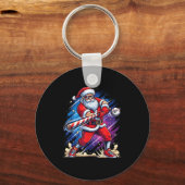 Christmas Baseball Funny Santa Game Day Xmas Boys  Schlüsselanhänger (Vorderseite)