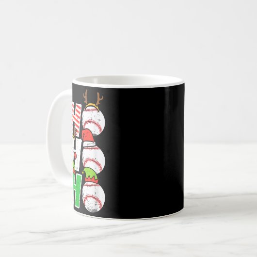 Christmas Baseball Ho Ho Ho Funny Xmas Srts Men Bo Kaffeetasse (Vorderseite Links)
