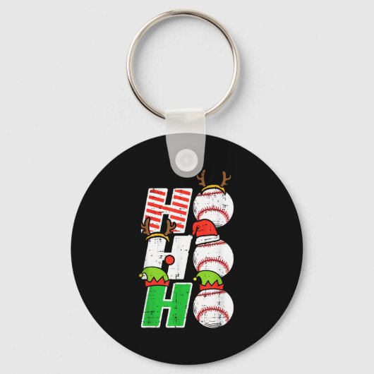 Christmas Baseball Ho Ho Ho Funny Xmas Srts Men Bo Schlüsselanhänger (Vorderseite)
