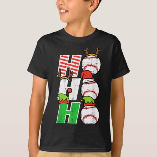 Christmas Baseball Ho Ho Ho Funny Xmas Srts Men Bo T-Shirt (Vorderseite)