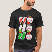 Christmas Baseball Ho Ho Ho Funny Xmas Srts Men Bo T-Shirt (Vorderseite)