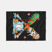 Christmas Baseball Ice Cream Drip Candy Game Day B Fleecedecke (Vorderseite (Horizontal))