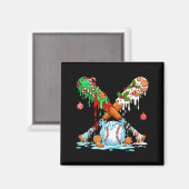 Christmas Baseball Ice Cream Drip Candy Game Day B Magnet (Vorderseite/Rückseite)