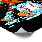 Christmas Baseball Ice Cream Drip Candy Game Day B Poster (Ecke)