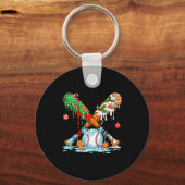 Christmas Baseball Ice Cream Drip Candy Game Day B Schlüsselanhänger (Vorderseite)