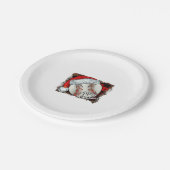 Christmas Baseball Leopard Pappteller (Schrägansicht)