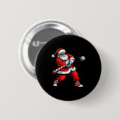Christmas Baseball Player Santa Funny Xmas Boys Me Button (Vorne & Hinten)