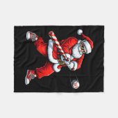 Christmas Baseball Player Santa Funny Xmas Boys Me Fleecedecke (Vorderseite (Horizontal))