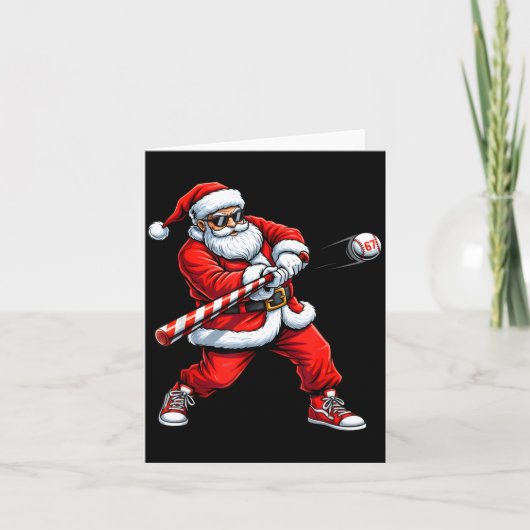 Christmas Baseball Player Santa Funny Xmas Boys Me Karte (Vorderseite)
