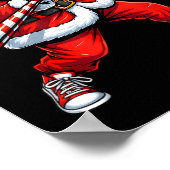 Christmas Baseball Player Santa Funny Xmas Boys Me Poster (Ecke)