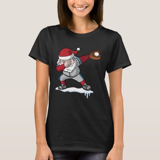 Christmas Baseball Santa Claus Quarterback Boys Ki T-Shirt (Vorderseite)