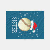 Christmas Baseball Sister Xmas Santa Hat Kids Boys Fleecedecke (Vorderseite (Horizontal))