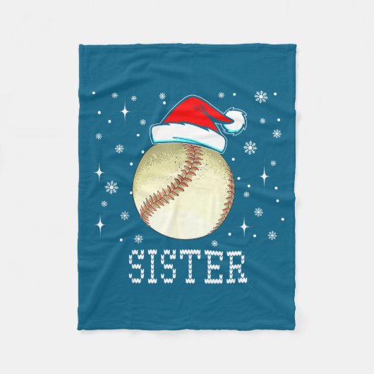 Christmas Baseball Sister Xmas Santa Hat Kids Boys Fleecedecke (Vorderseite)