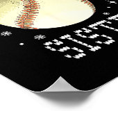 Christmas Baseball Sister Xmas Santa Hat Kids Boys Poster (Ecke)